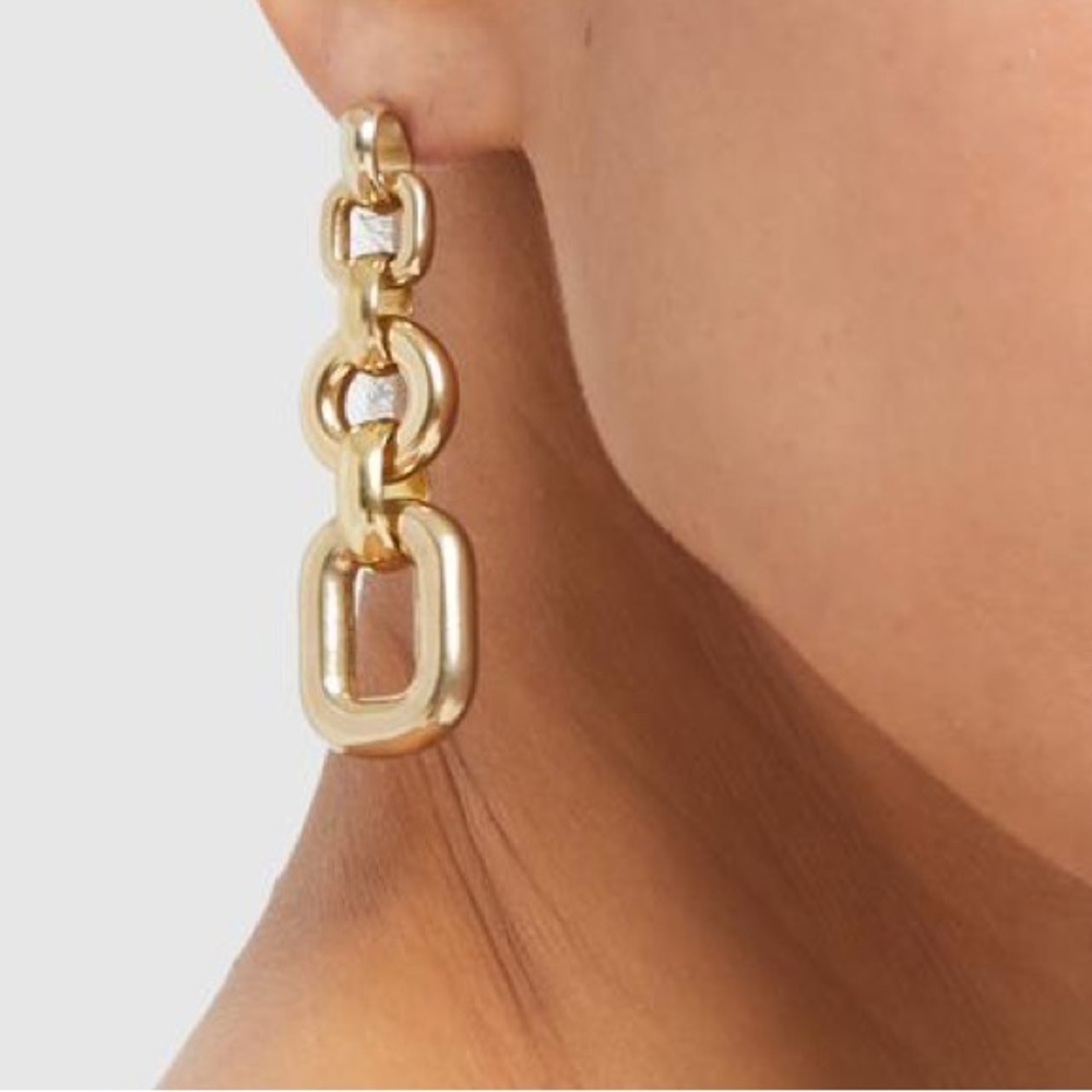 Laura Lombardi Bianca Earrings Gold Plated Brass (NWT) - Picture 3 of 5